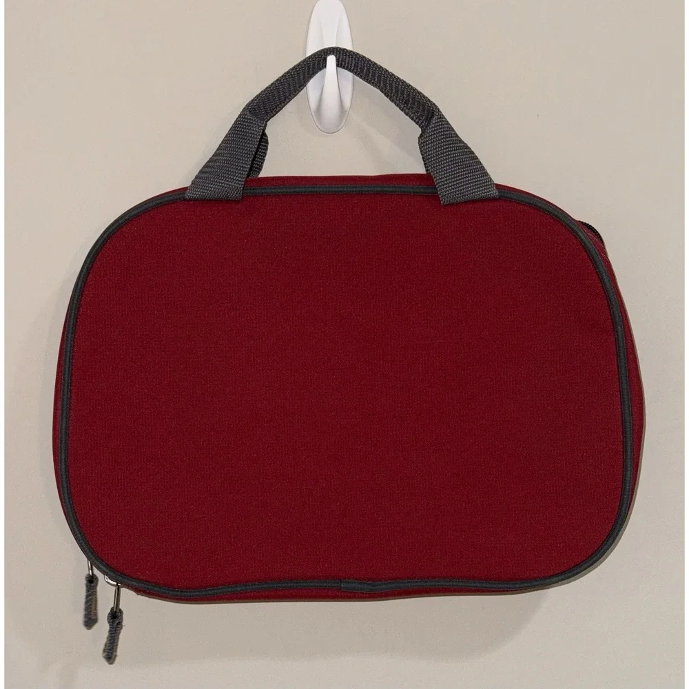 Ricardo Beverly Hills Red Travel Toiletry Bag Hanging Organizer Makeup Shaving